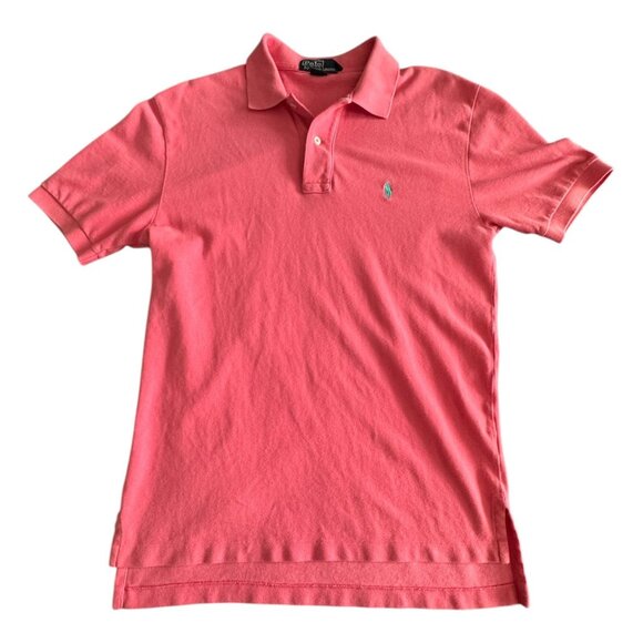 Polo Ralph Lauren Men's Medium Polo Shirt Pink Coral Short Sleeve Cotton Classic - Picture 2 of 9